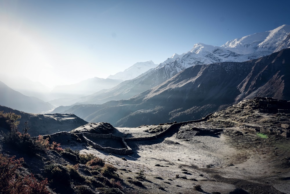 gray wall on mountain