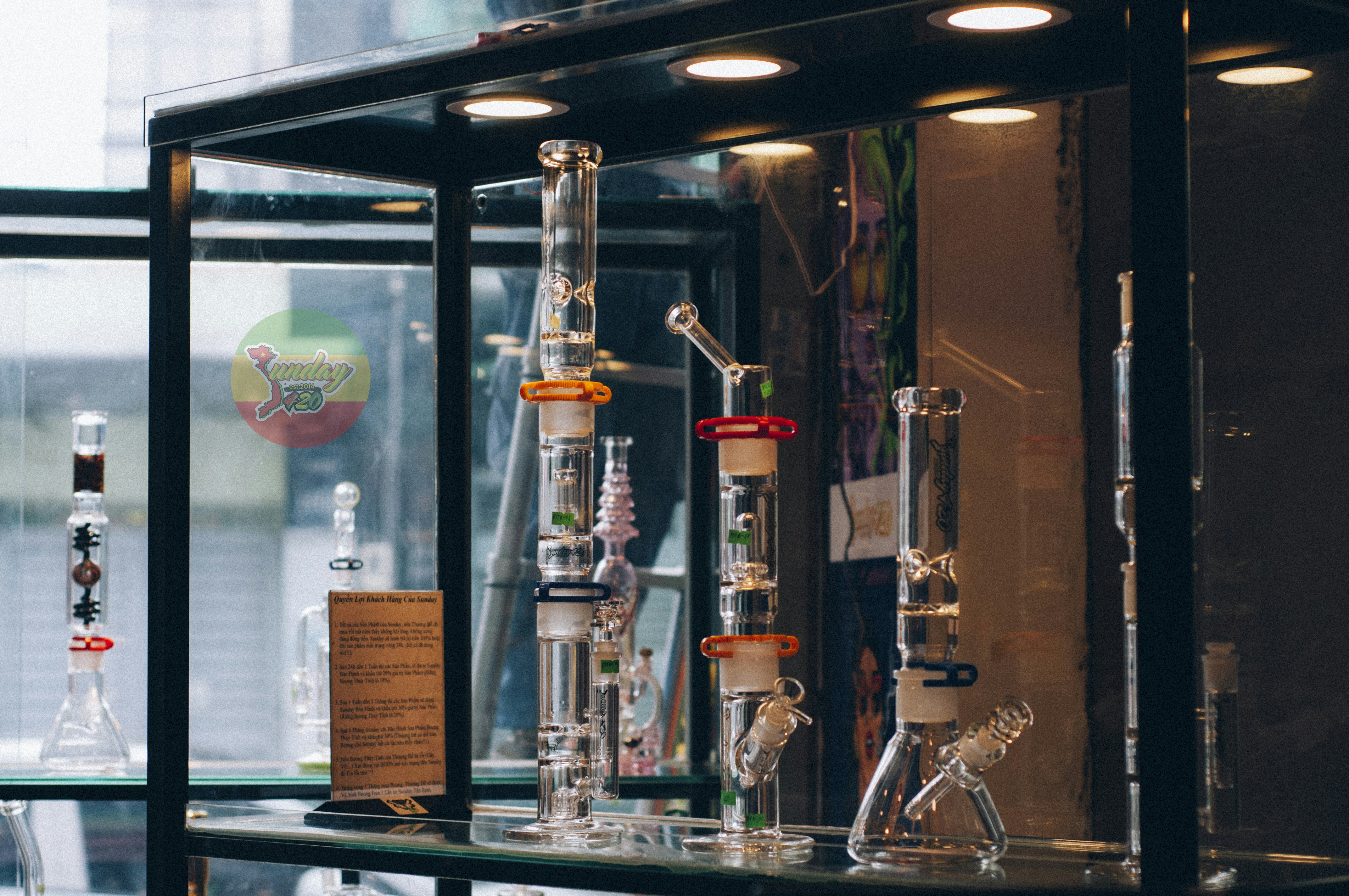 shallow focus photo of assorted hookahs