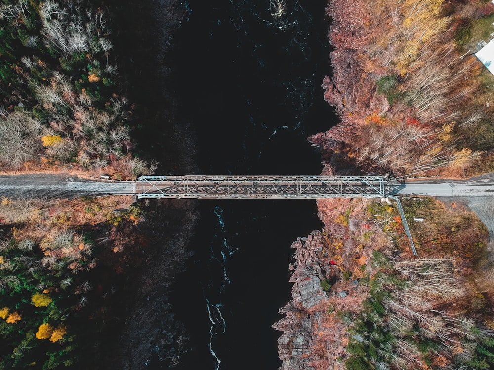 aerial view photography of gray bridge