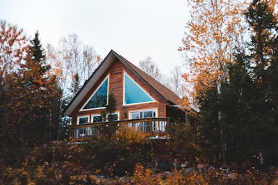 brown wooden framed house with glass windows