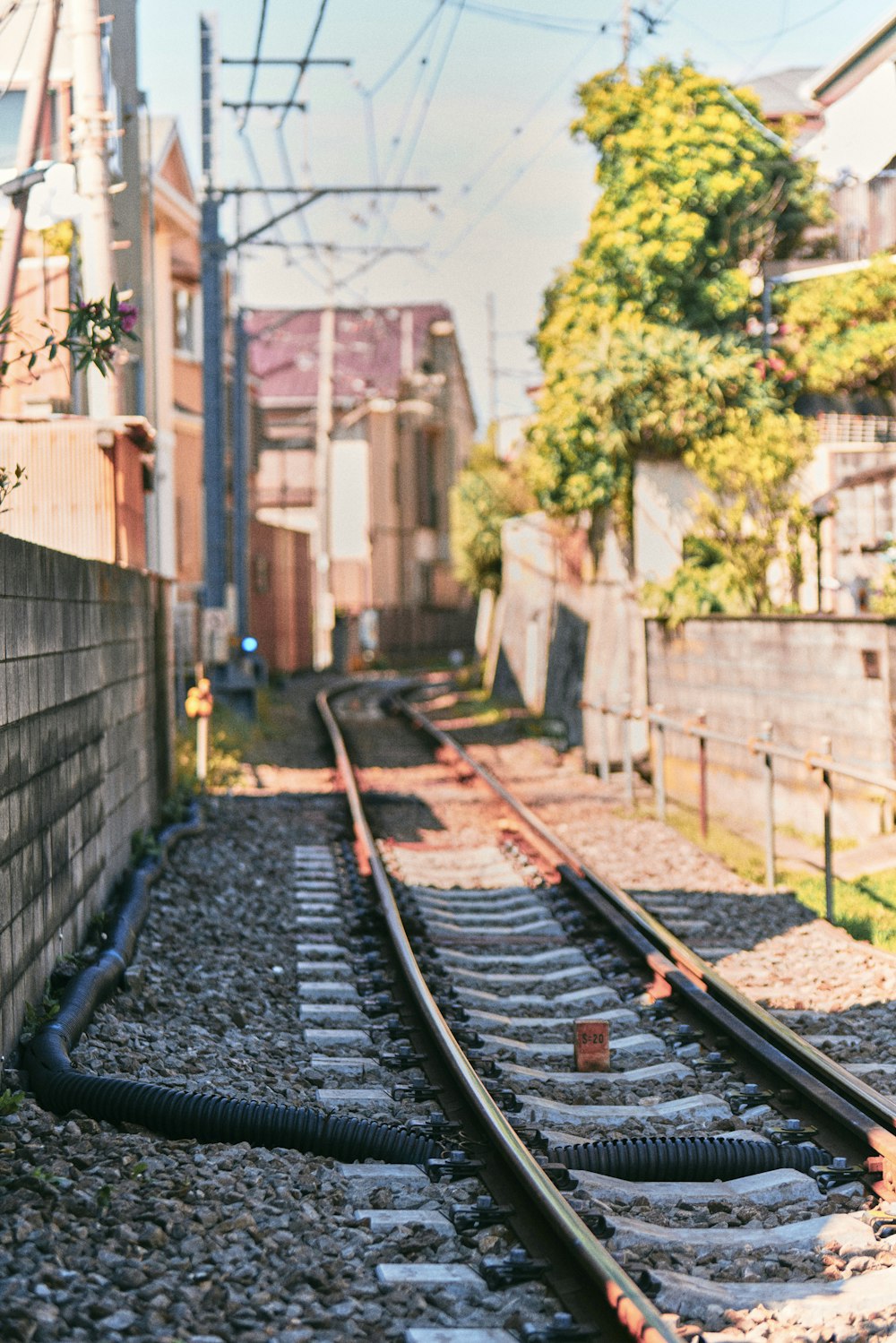 black pipe near railroad