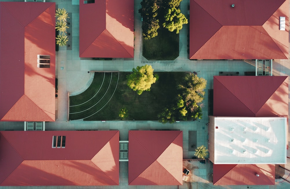 aerial photography of brown houses during daytime