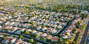 aerial view of house village