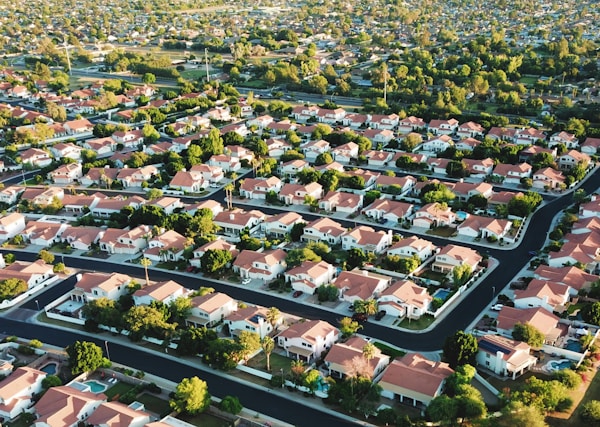 aerial view of house village