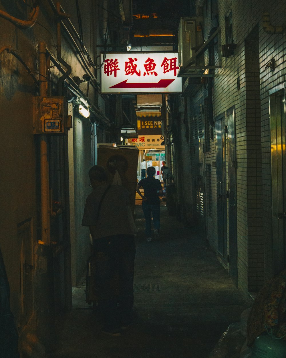 people walking on alley