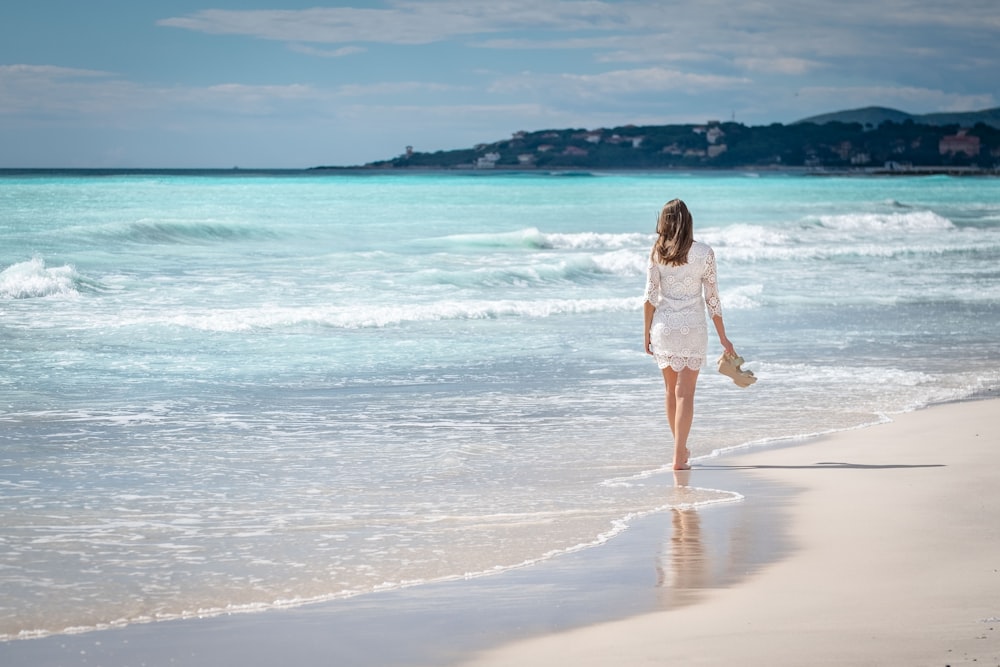 woman walking on the seashore