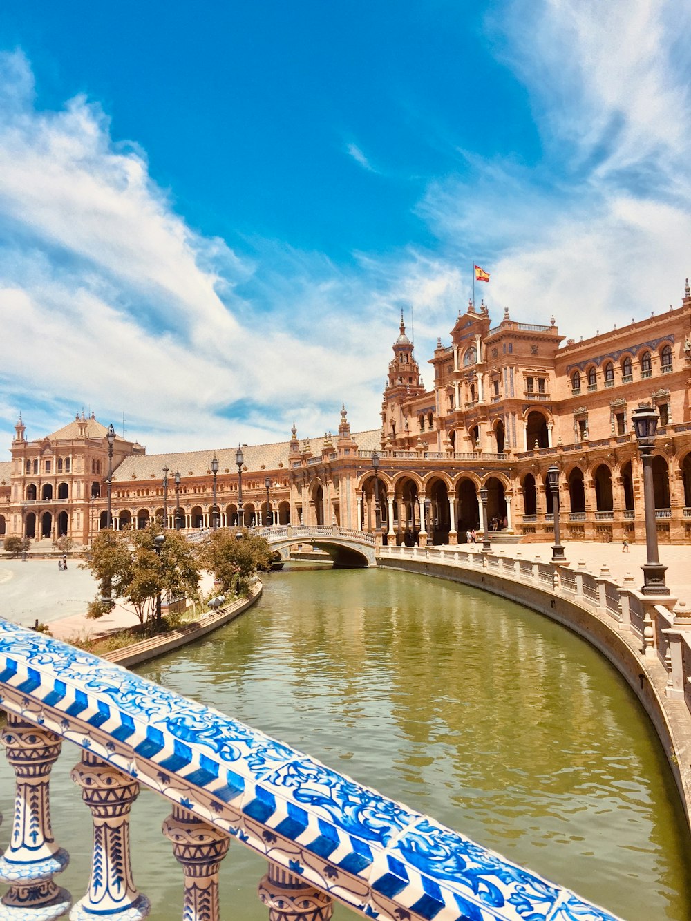 Plaza de Espana in Madrid under white and blue sky during daytime