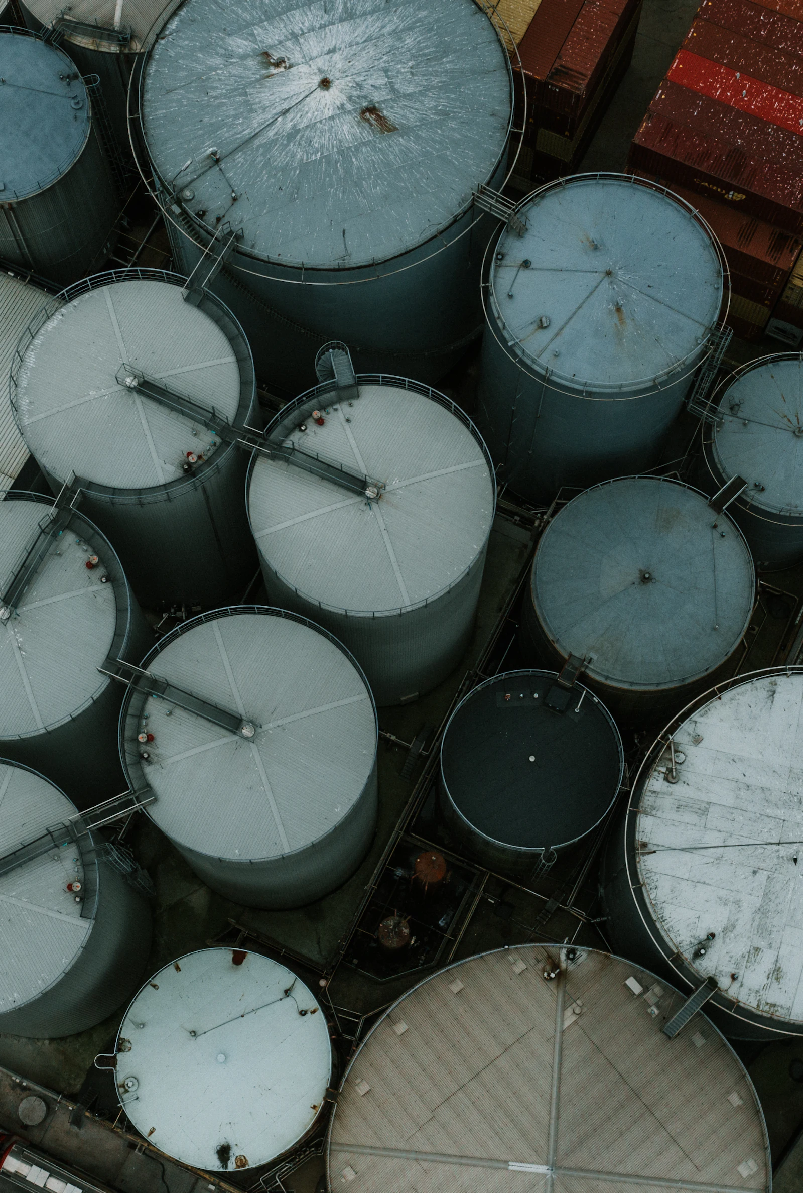 Drums in the finished goods warehouse