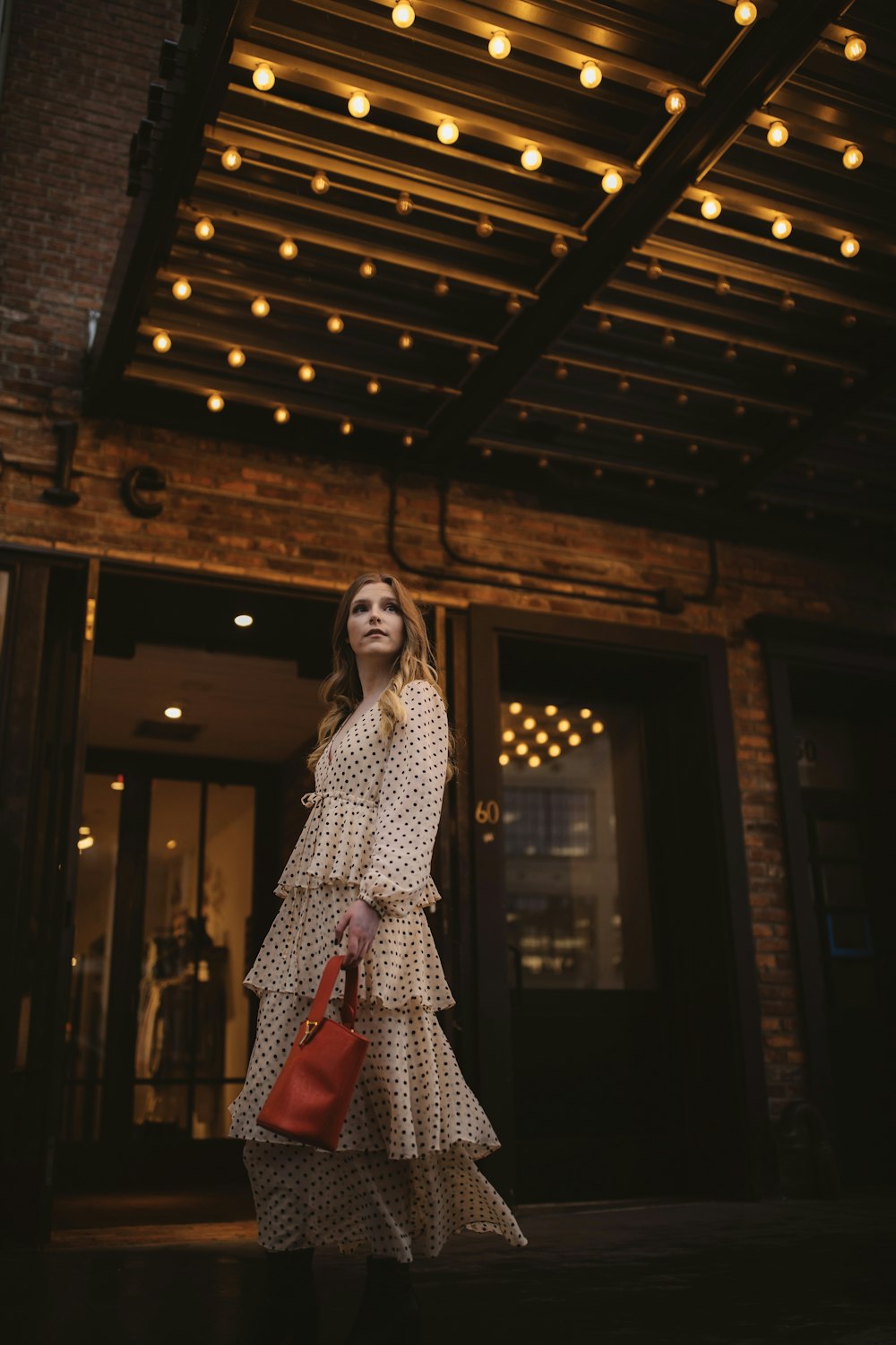 women's white and black dress