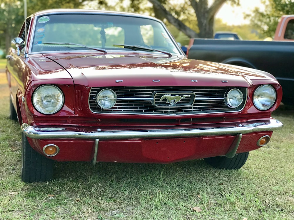 red Ford Mustang