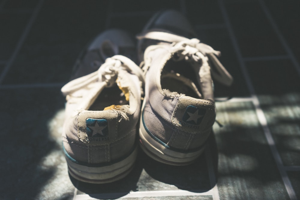 pair of gray All-Star Converse low-top sneakers