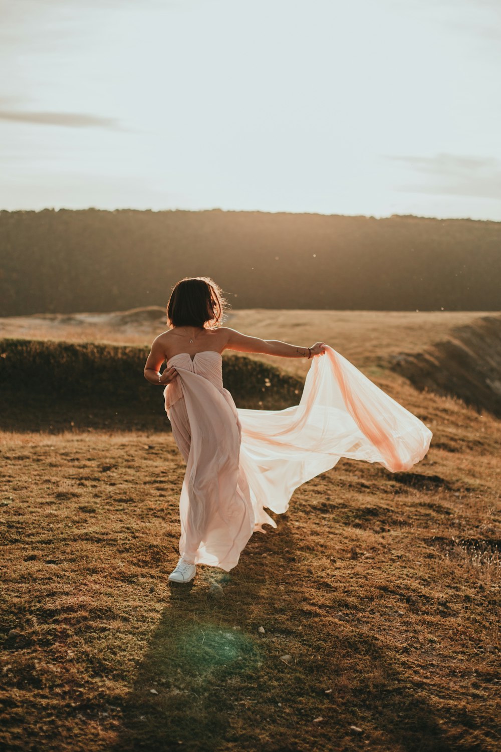 woman wearing white dress