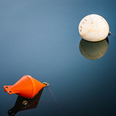 orange and white plastic toys