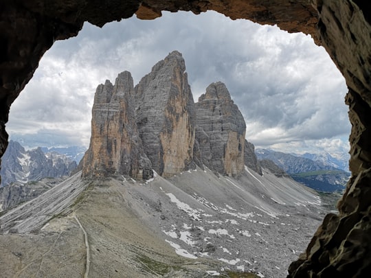 brown rock formation in Drei Zinnen Nature Park Italy