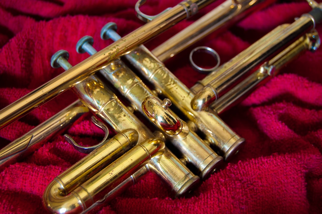 A detail of a trumpet