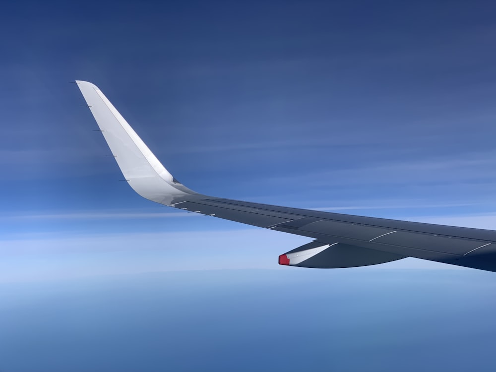 white airliner on flight