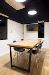 brown wooden table set