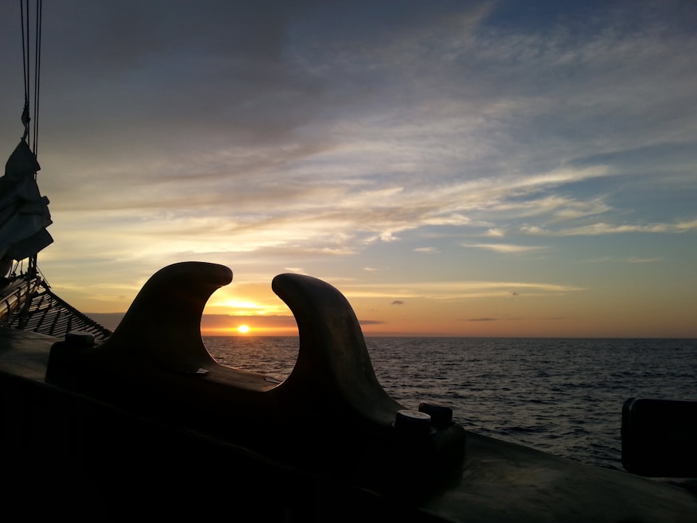 silhouette of boat fenders