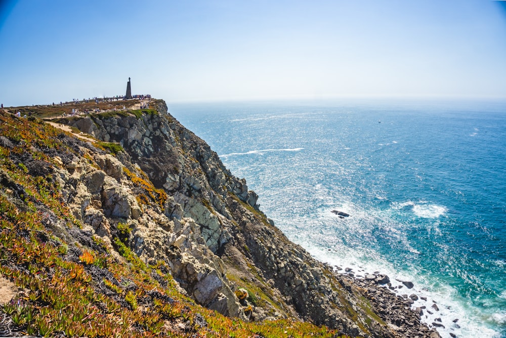 rock formation near ocean