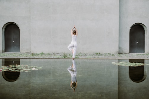 woman doing yoga
