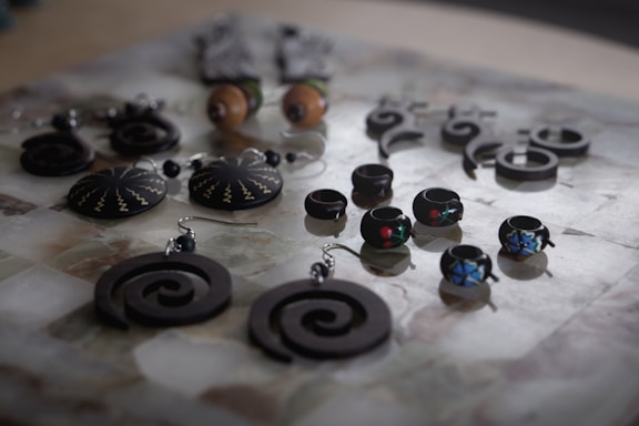 An elegant showcase of handmade jewelry featuring intricate designs.