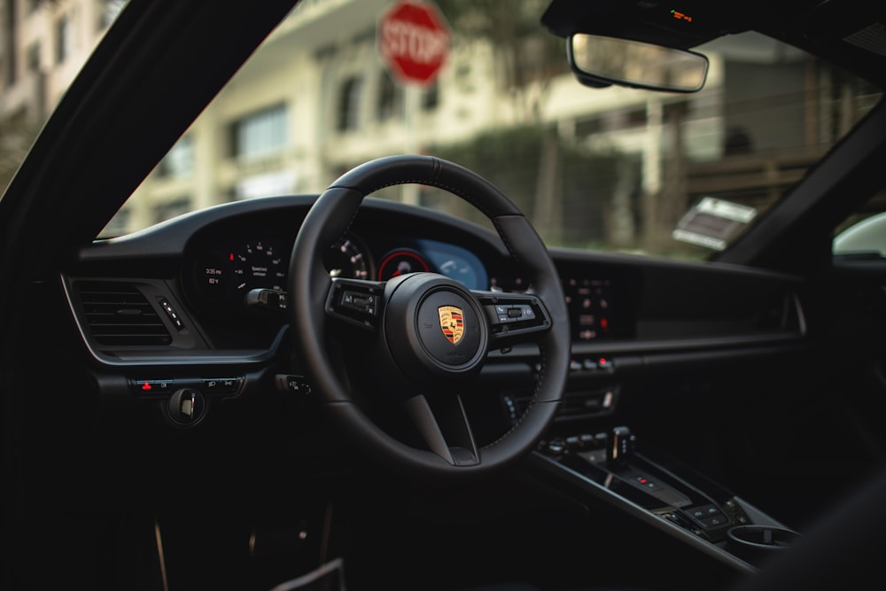 black vehicle interior