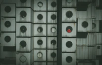 Close-up of modular building components being assembled on-site.