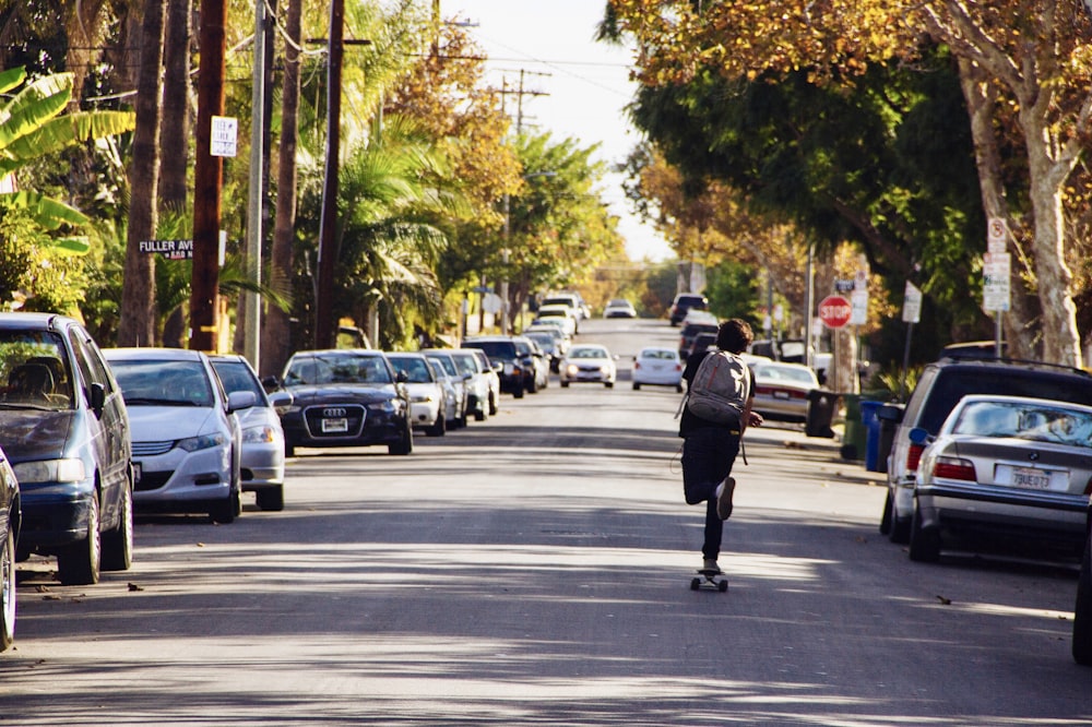 man riding skateboard