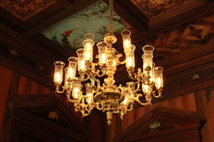 gold uplight chandelier