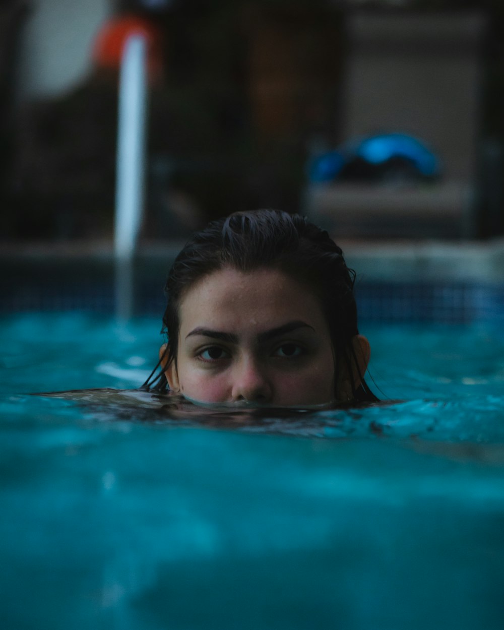 woman in pool