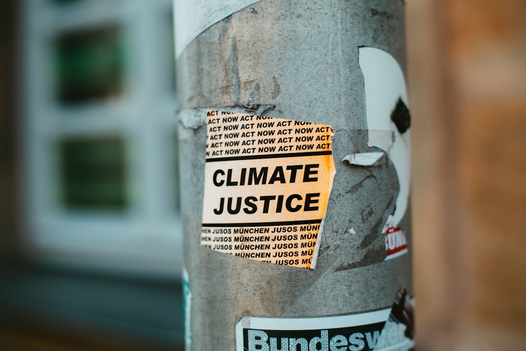climate justice poster on post