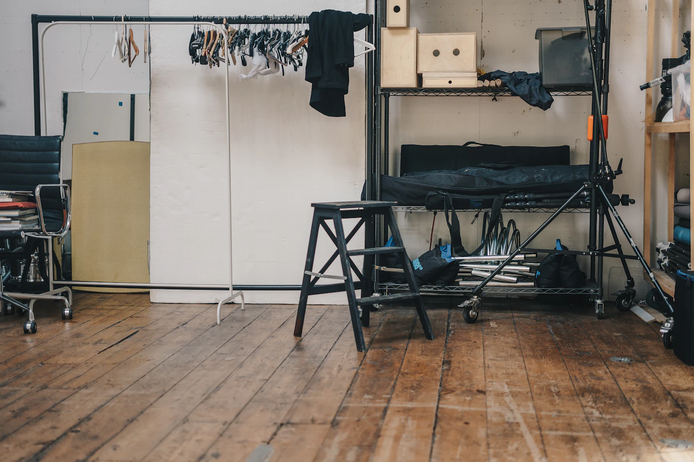 Stool + clothing rack