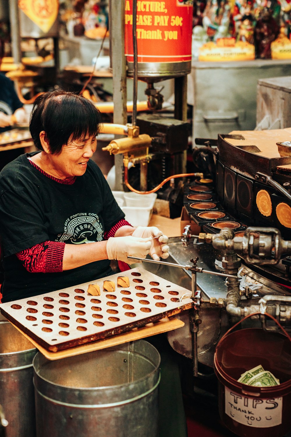 woman working on machine