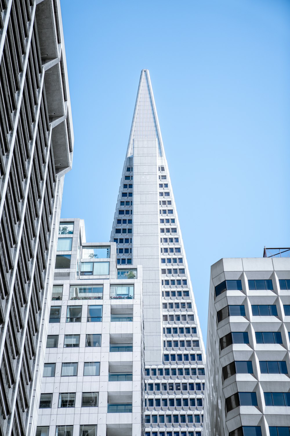 white concrete building at low angle photography