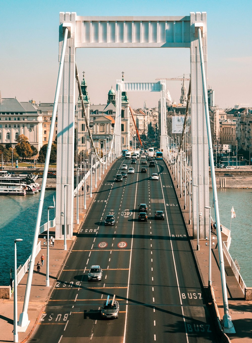 cars on bridge