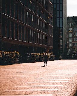 A sunlit cobblestone street in Rome with a woman confidently strolling alone, a leather journal in hand.