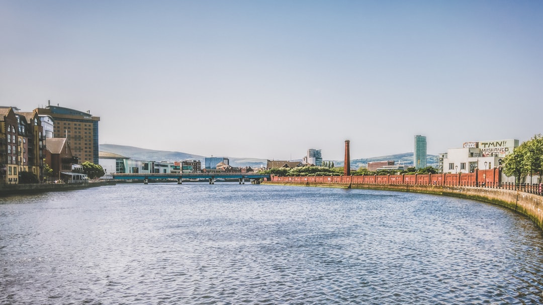 The River Lagan gently meanders toward the city centre.