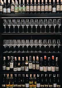 A selection of 40 open wines displayed elegantly.