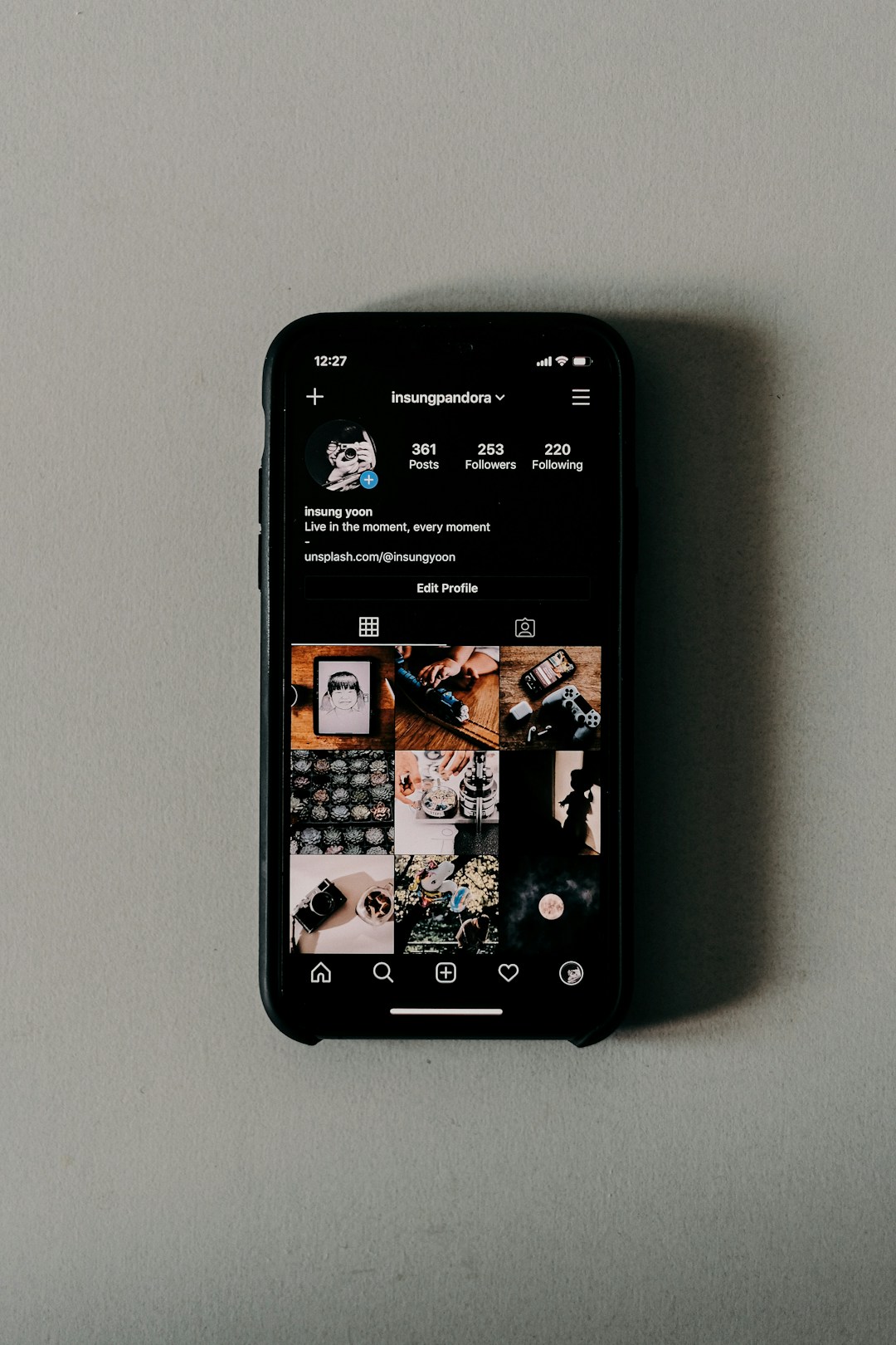 smartphone screen showing Instagram notifications