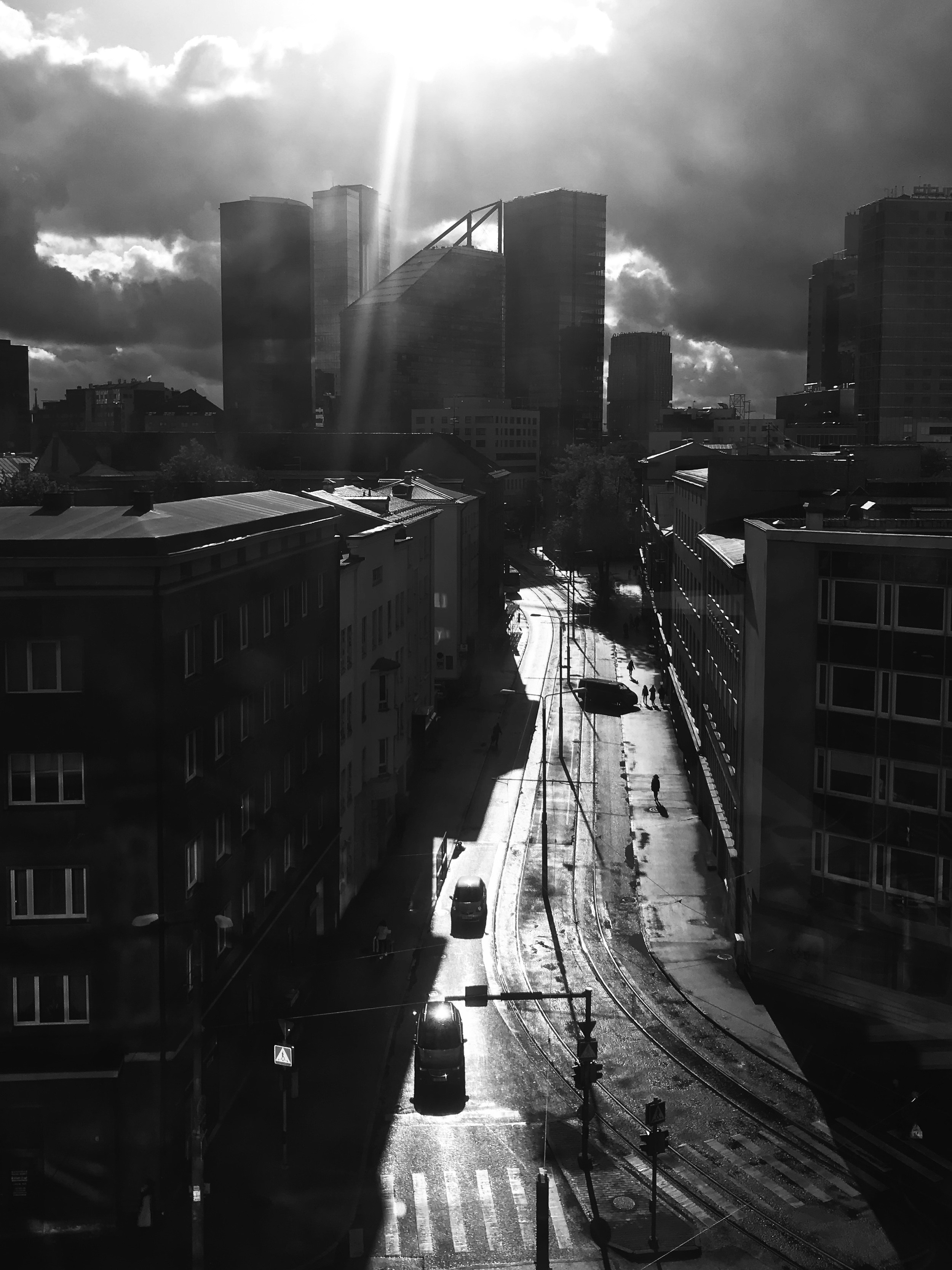 grayscale photography of buildings during daytime