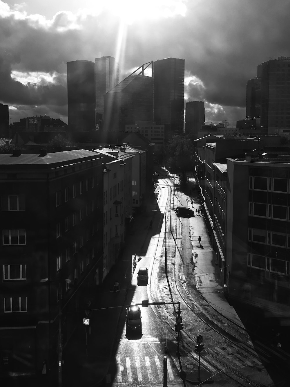 grayscale photography of buildings during daytime