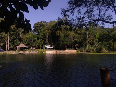 A serene view of Taman Sari Gunongan surrounded by lush greenery.