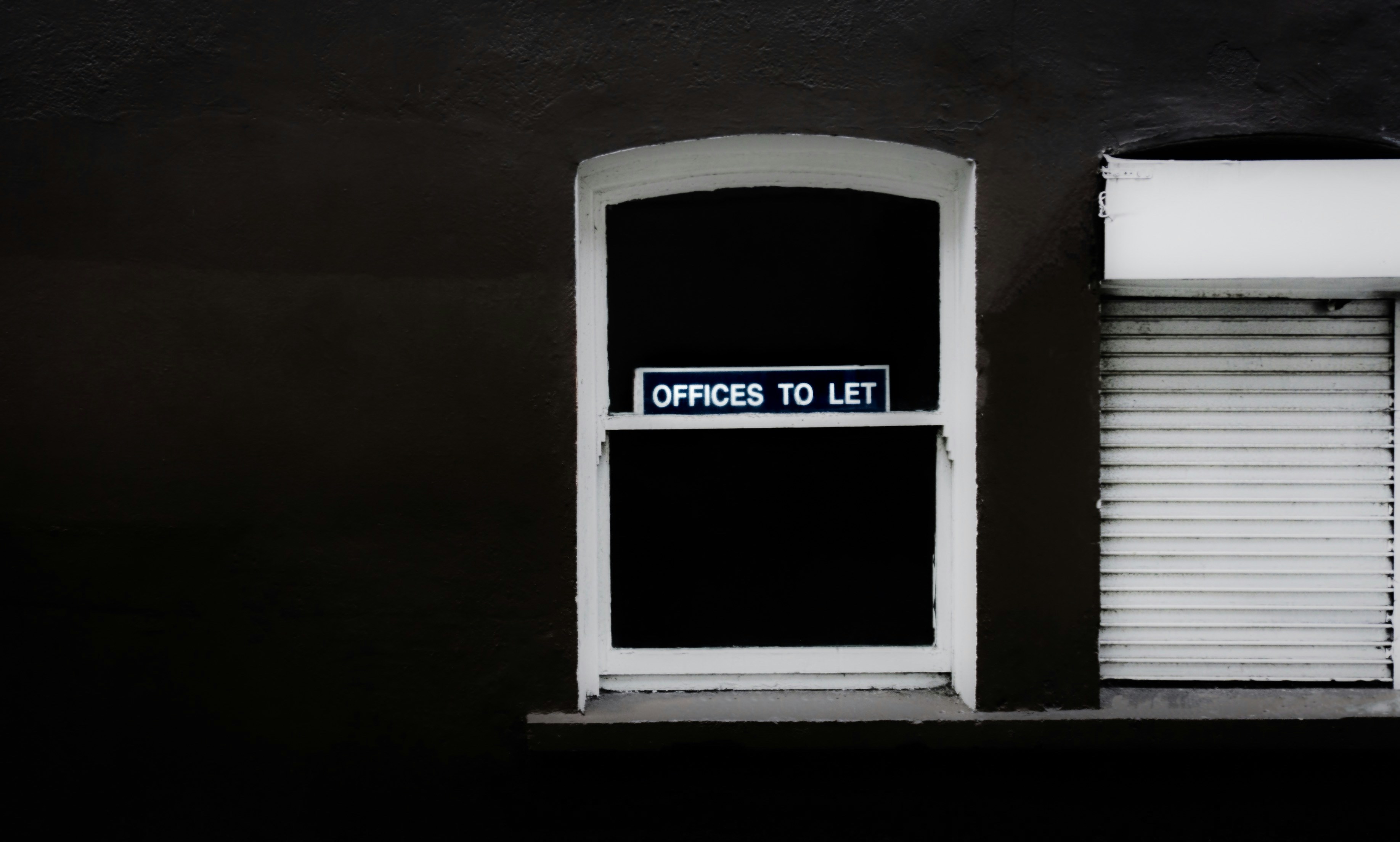 Grayscale office window