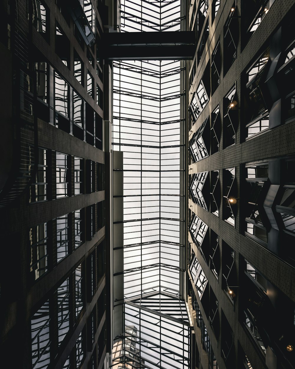 building with clear roof during day