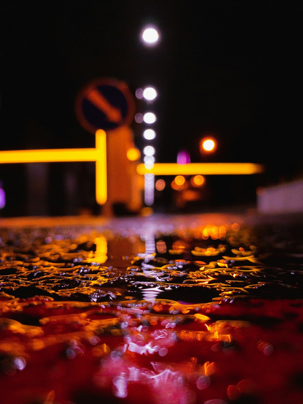 wet road during night