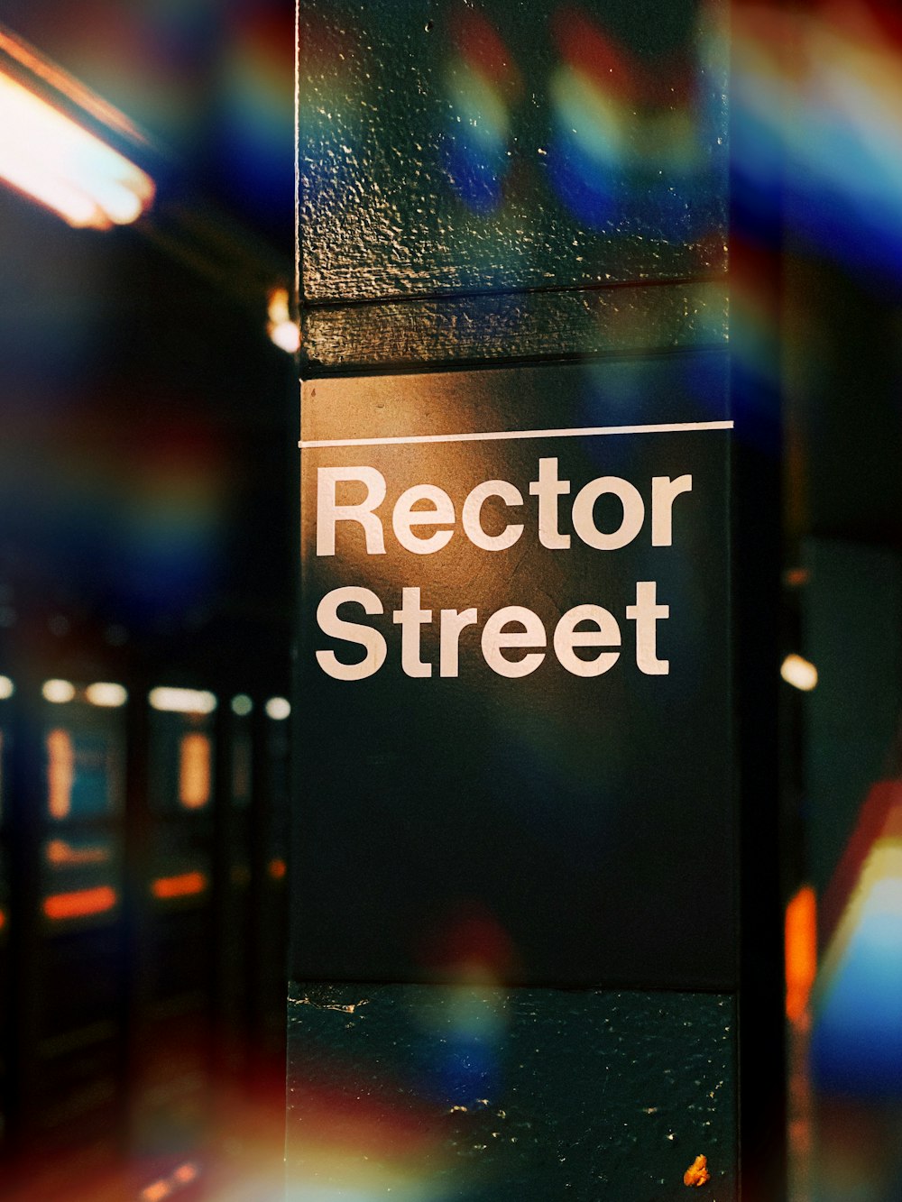 Rector Street sign on post