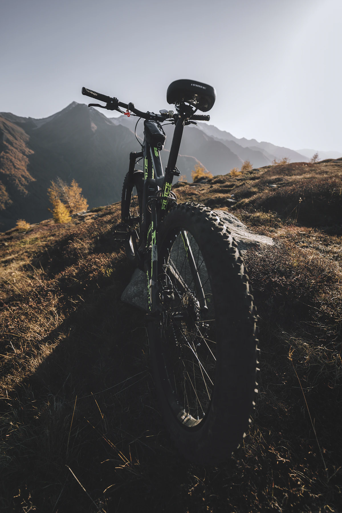 Mountain bike on a rugged outdoor trail