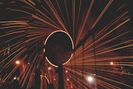 steel wool painting at night