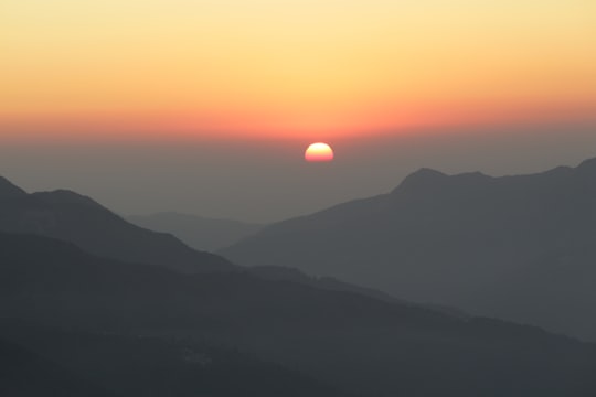 sunset over horizon in Nag Tibba India