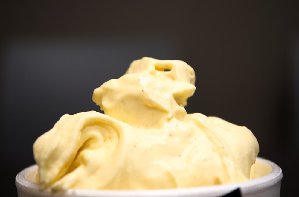 bowl of yellow cream